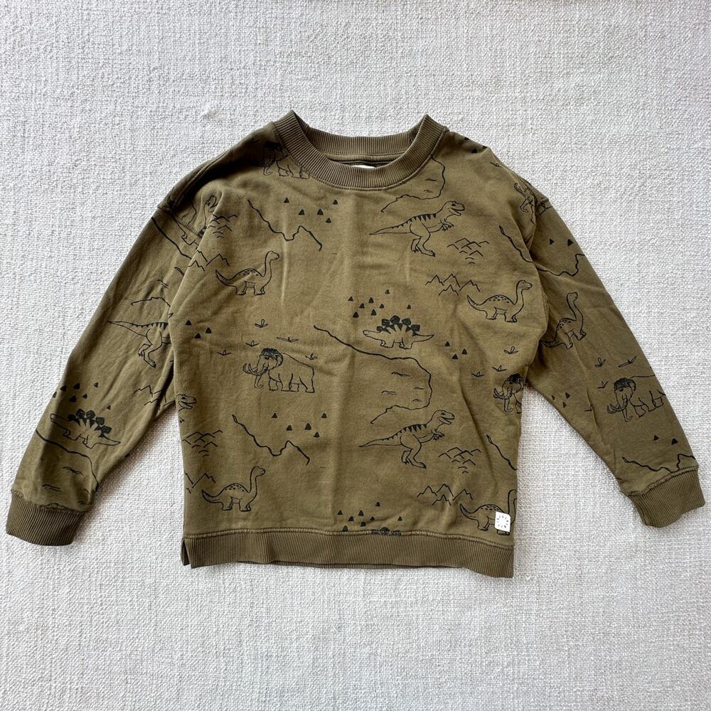 Sproet & Sprout Organic Cotton Green Dinosaur Sweatshirt GUC 6
